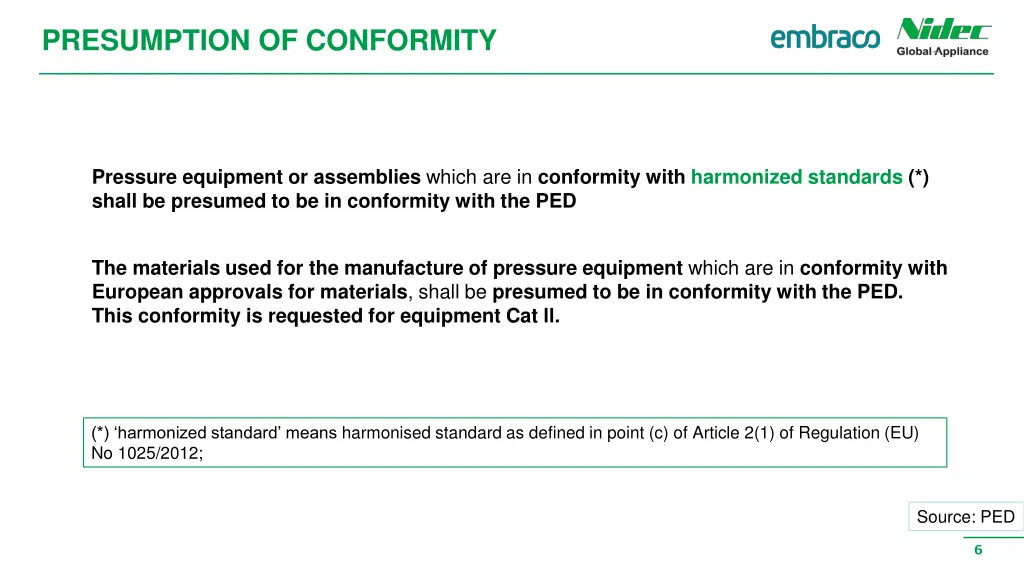 presumption of conformity