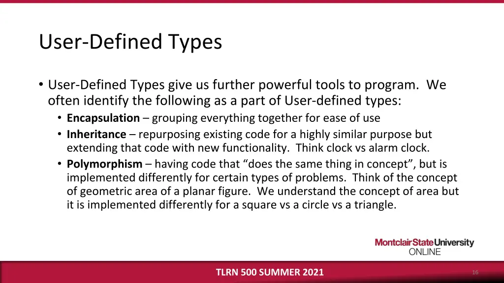user defined types