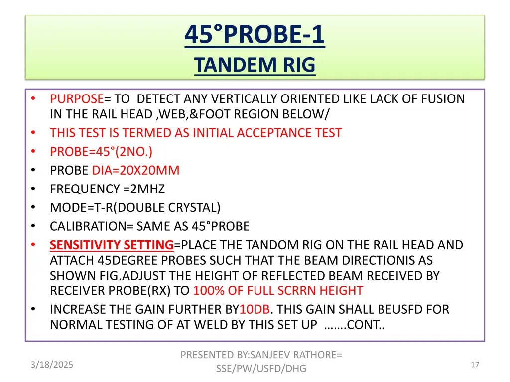 45 probe 1 tandem rig