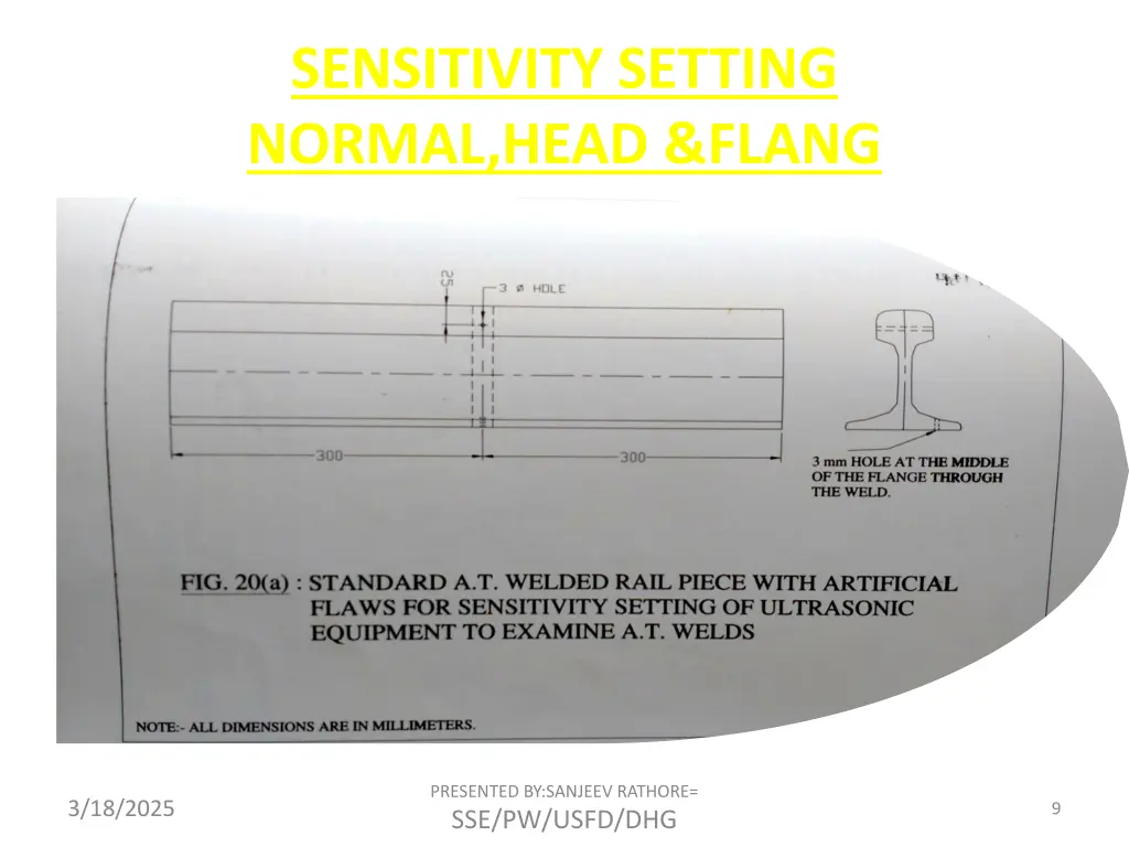 sensitivity setting normal head flang