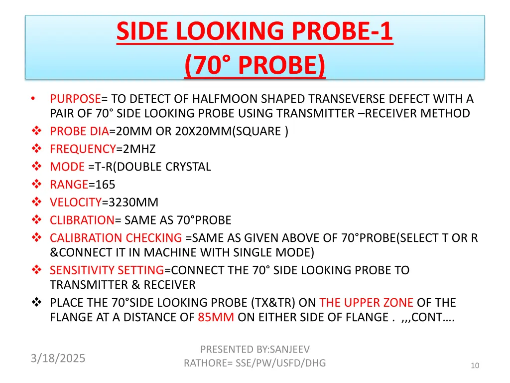 side looking probe 1 70 probe