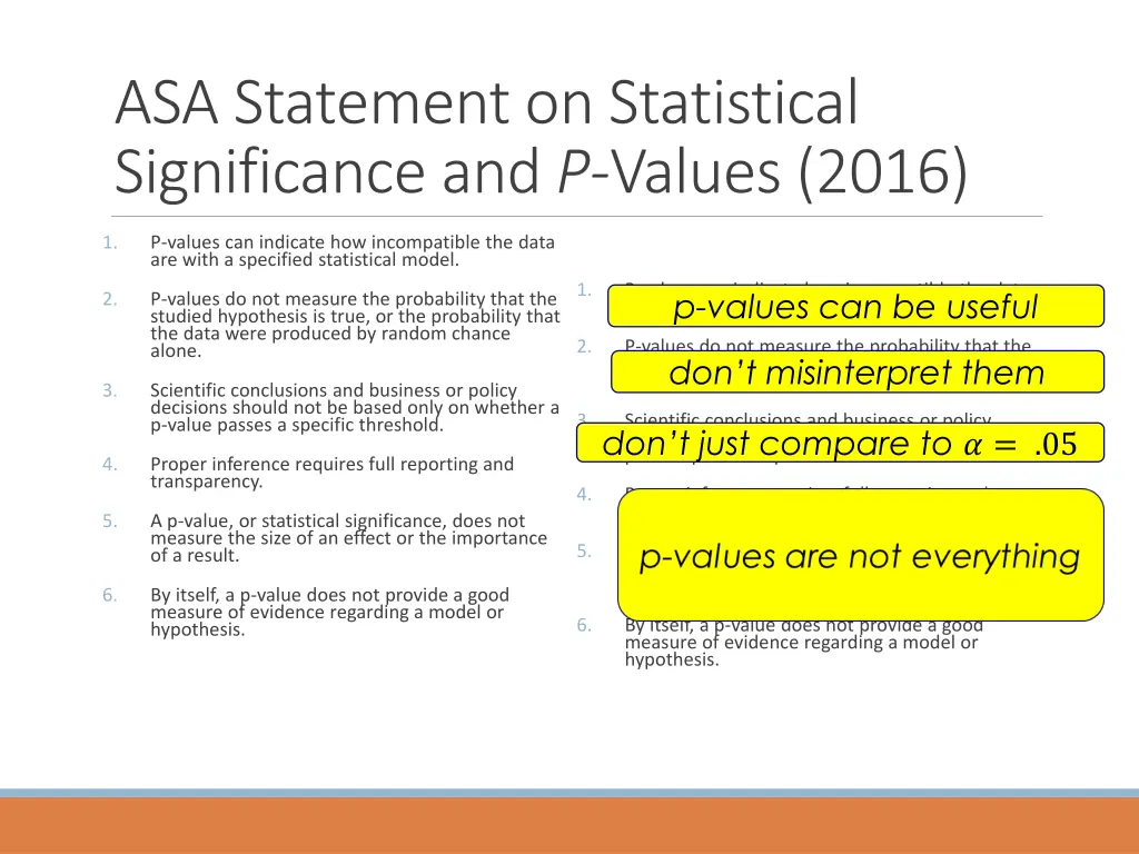 asa statement on statistical significance