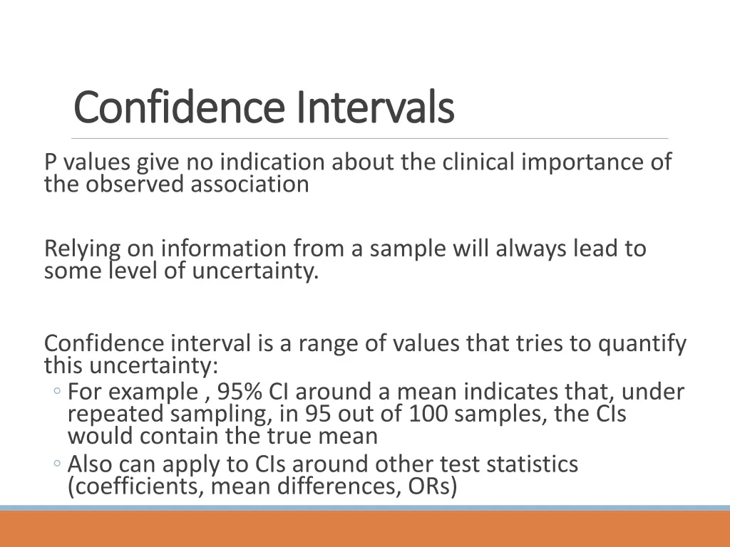 confidence intervals confidence intervals