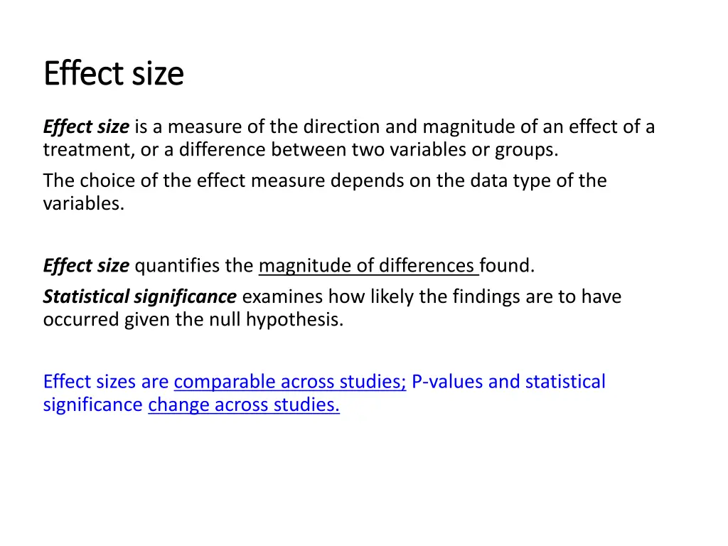 effect size effect size