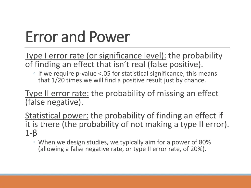 error and power error and power
