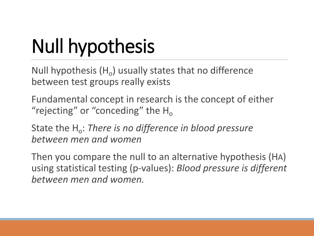 null hypothesis null hypothesis