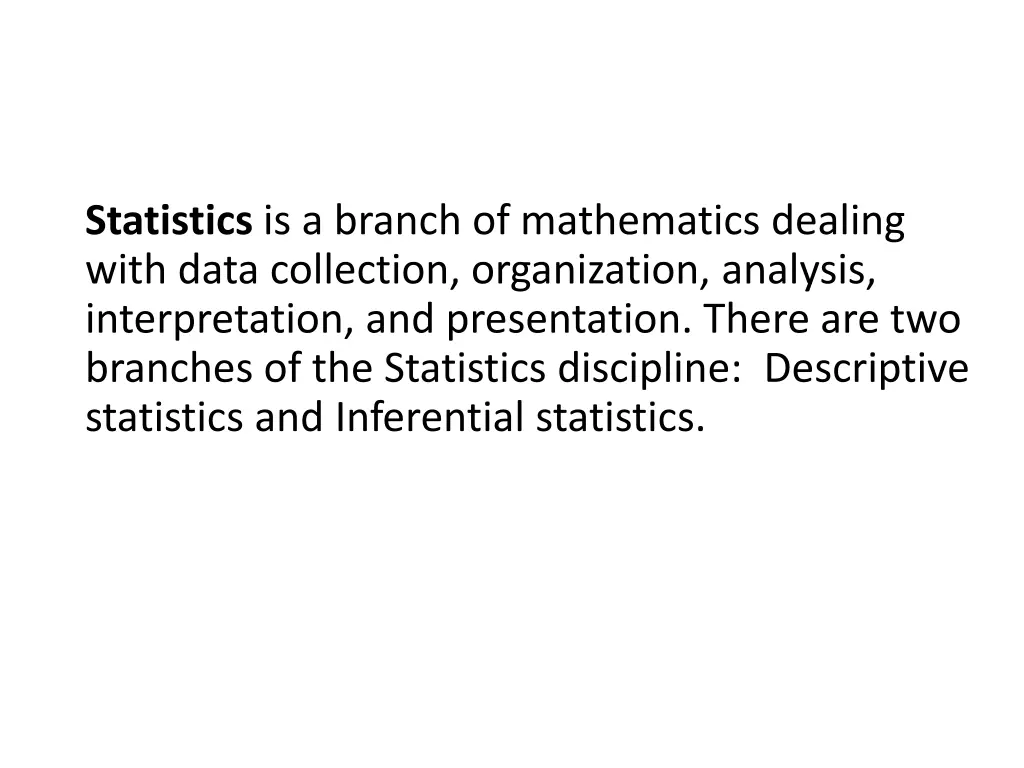 statistics is a branch of mathematics dealing