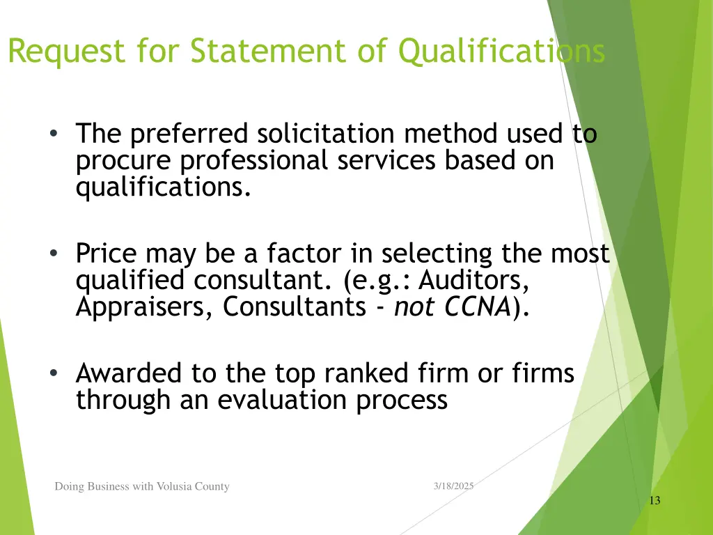 request for statement of qualifications