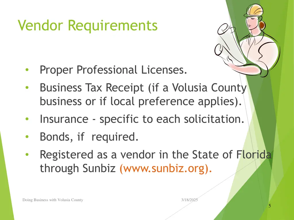 vendor requirements