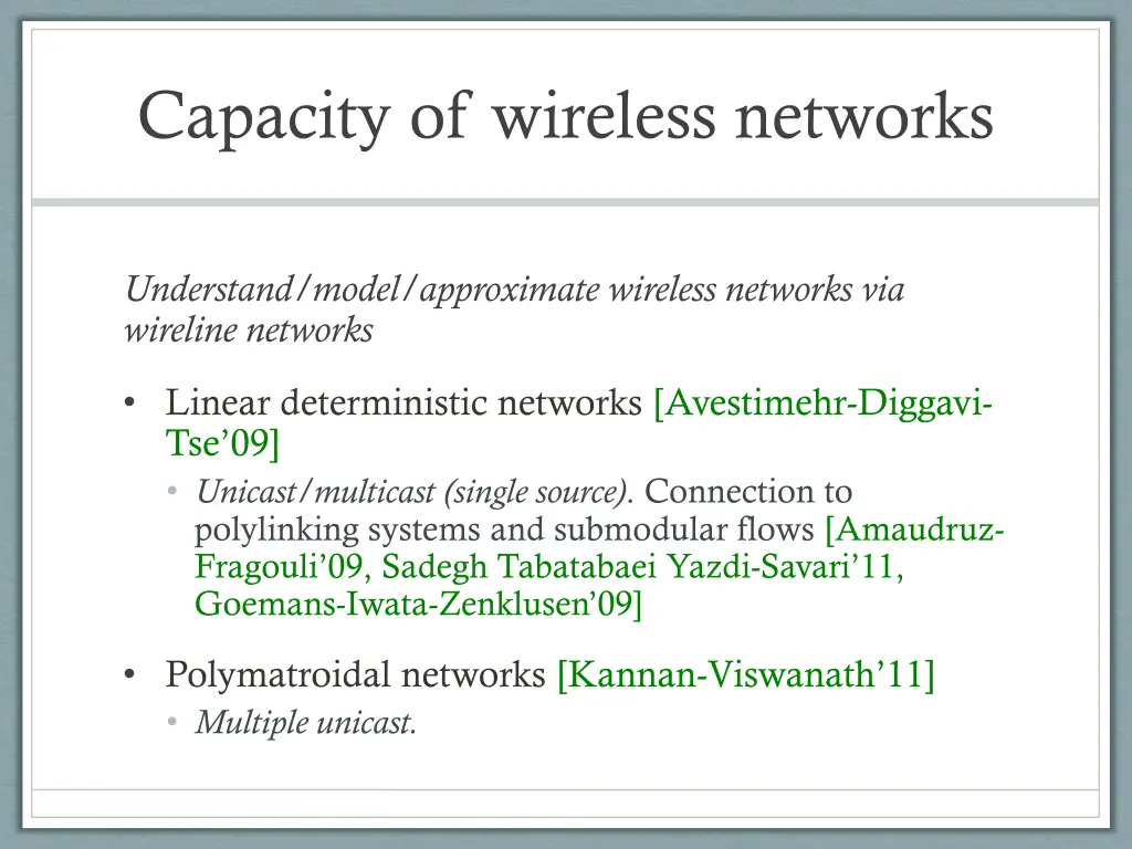 capacity of wireless networks 2