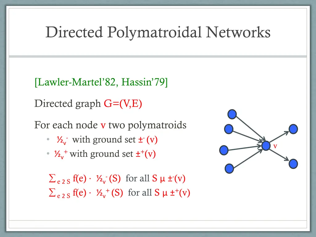directed polymatroidal networks