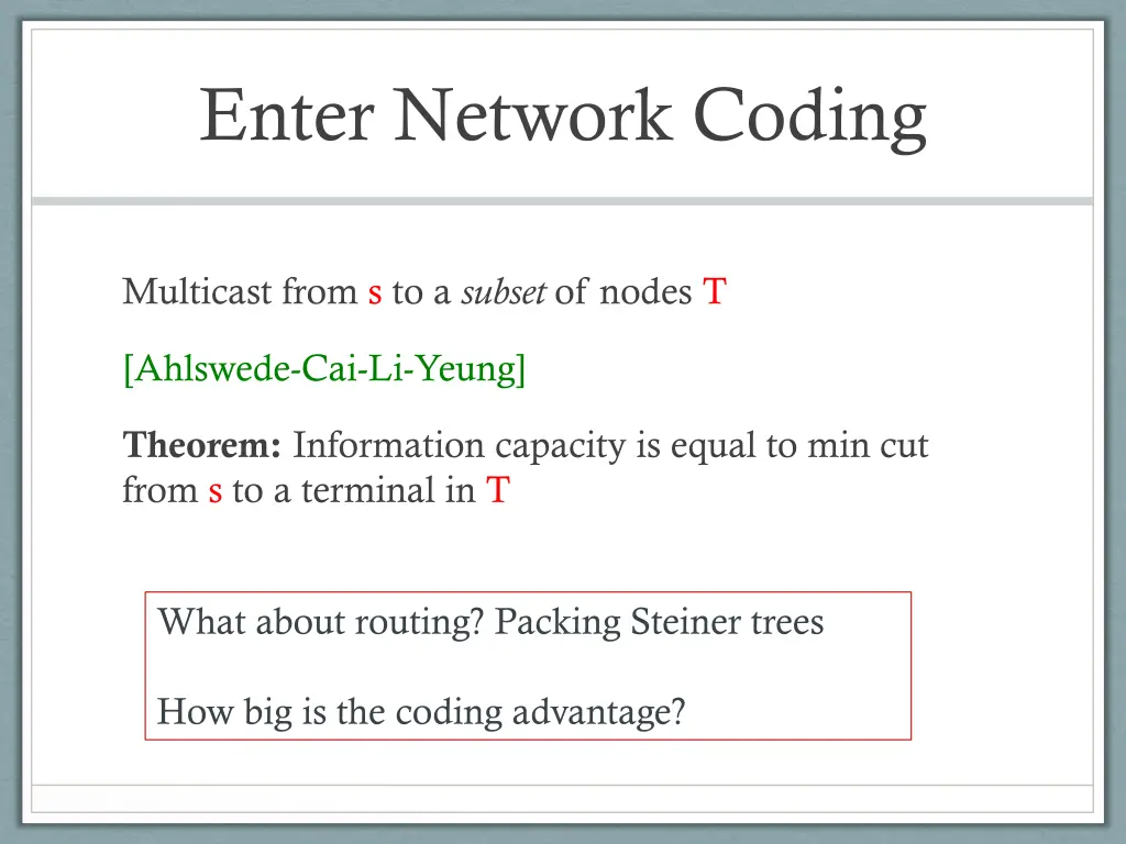 enter network coding