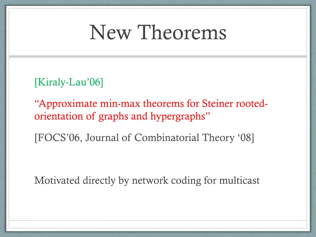 new theorems