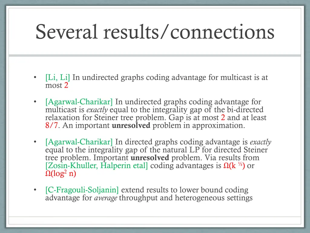 several results connections