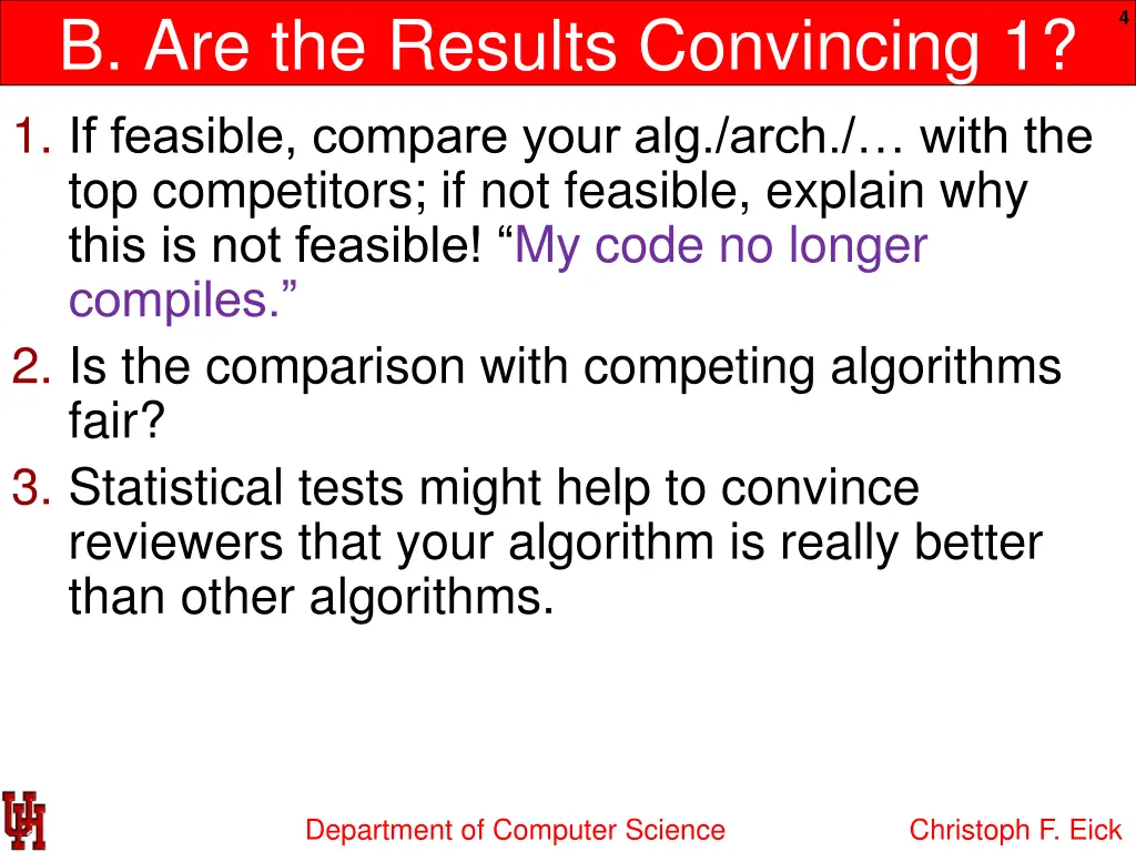 b are the results convincing 1 1 if feasible