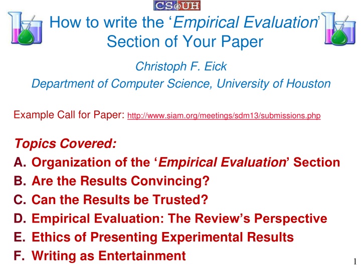 how to write the empirical evaluation section