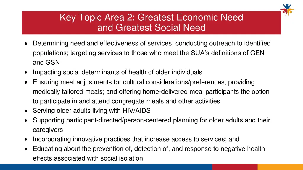 key topic area 2 greatest economic need