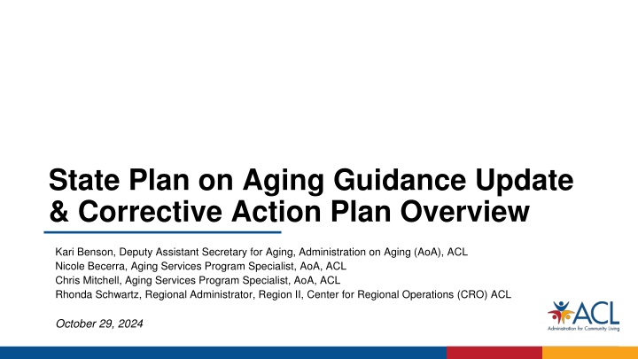 state plan on aging guidance update corrective