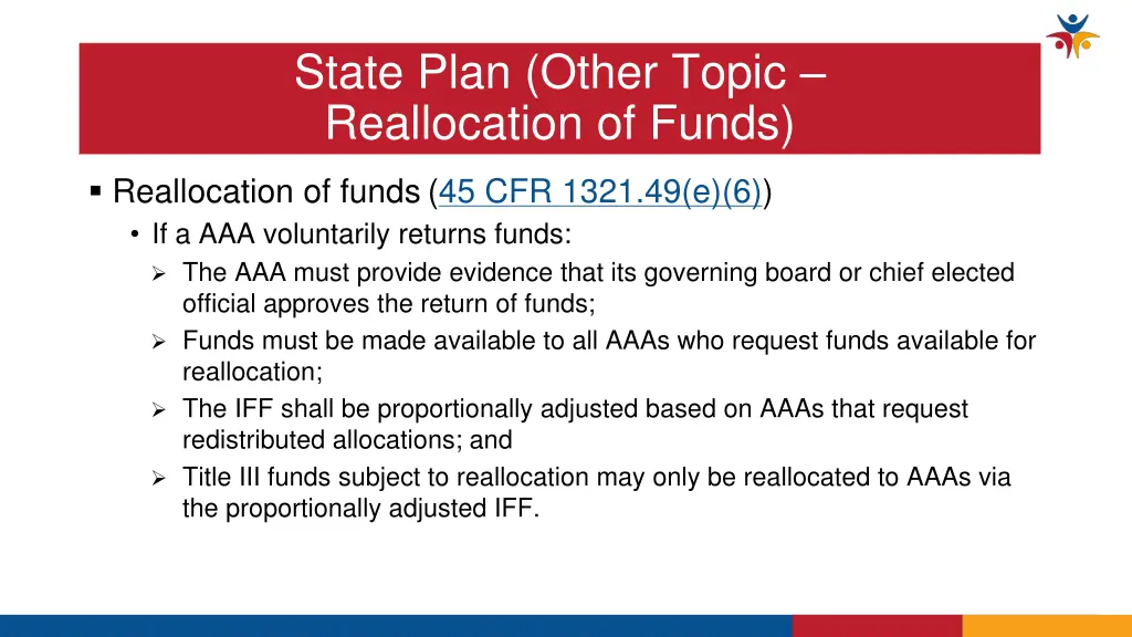 state plan other topic reallocation of funds