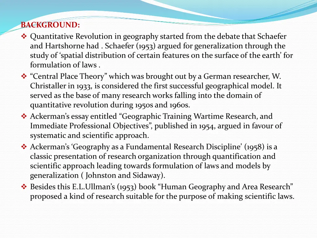 background quantitative revolution in geography