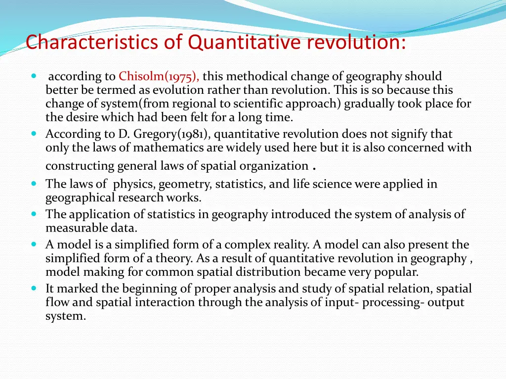 characteristics of quantitative revolution