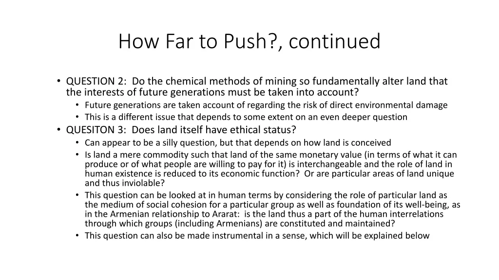 how far to push continued 1