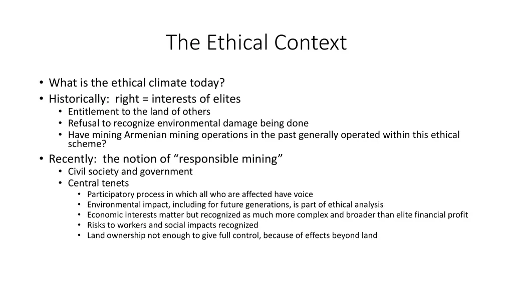 the ethical context