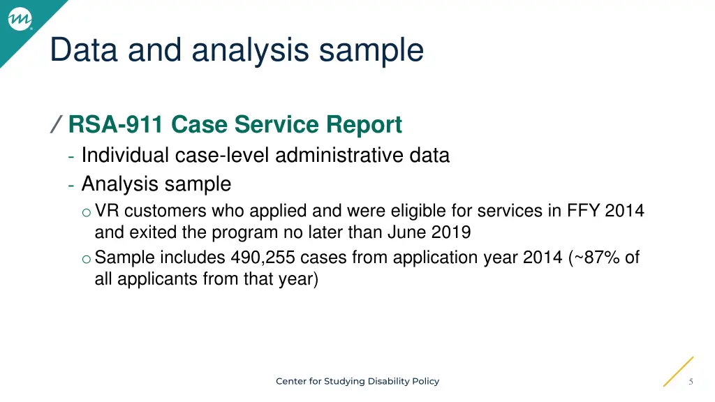 data and analysis sample