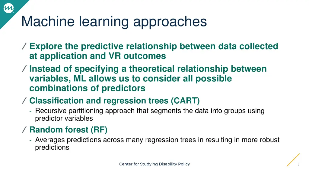 machine learning approaches