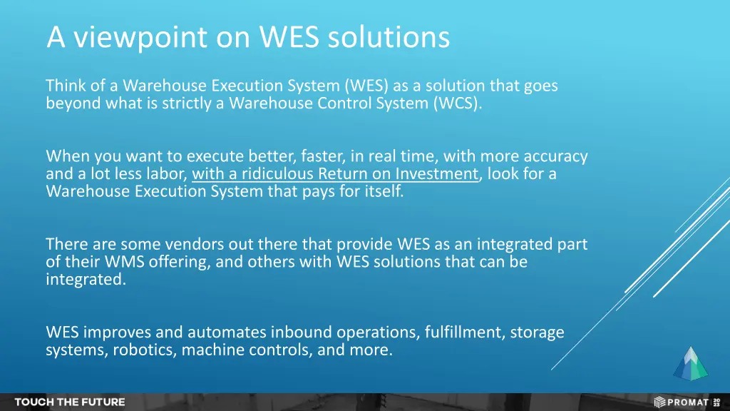 a viewpoint on wes solutions