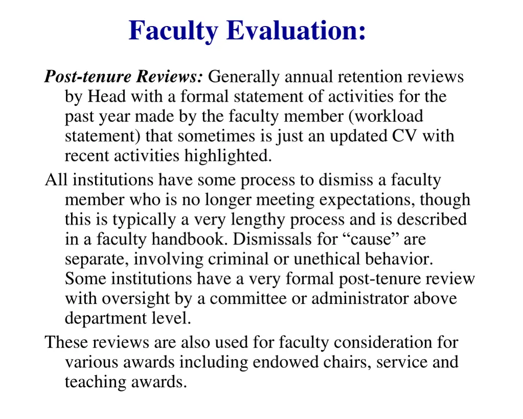 faculty evaluation