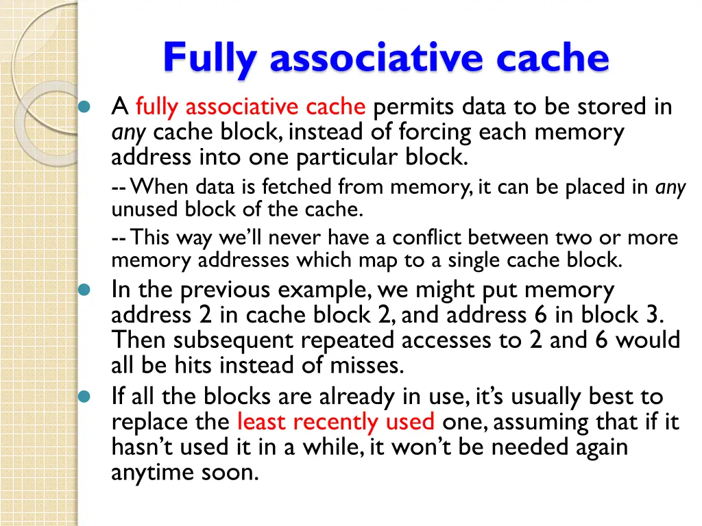fully associative cache a fully associative cache