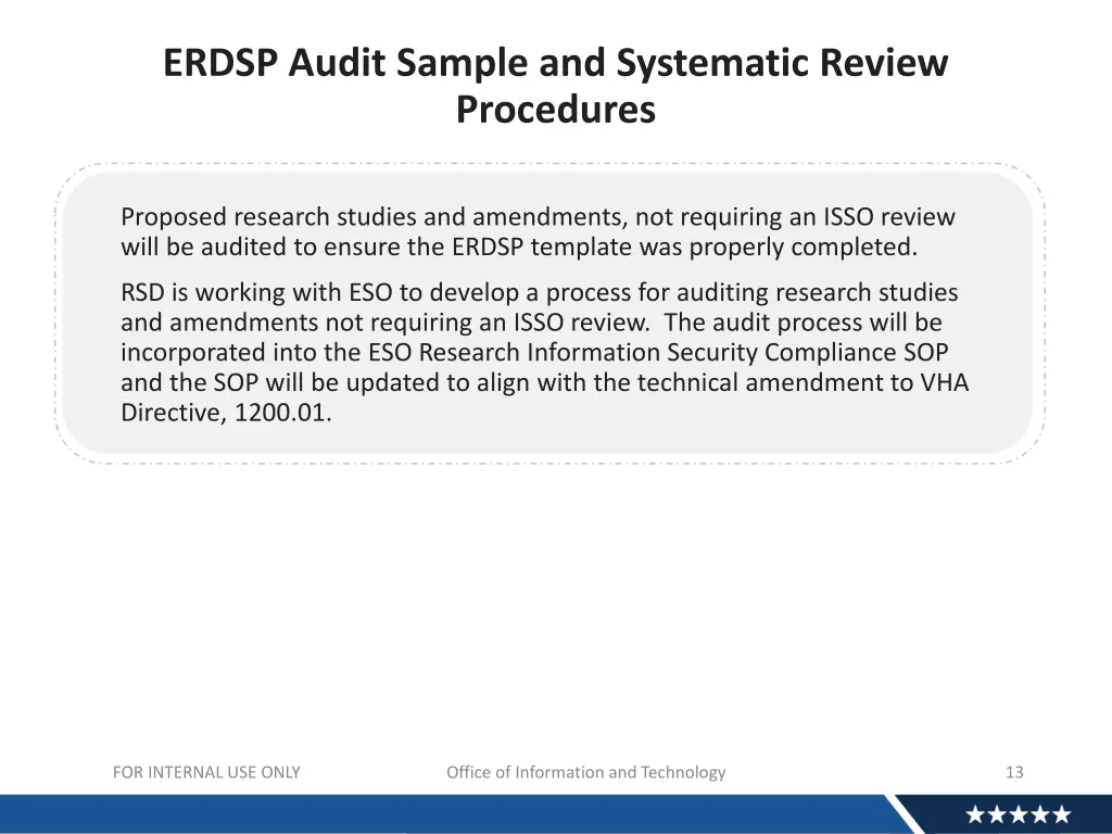 erdsp audit sample and systematic review