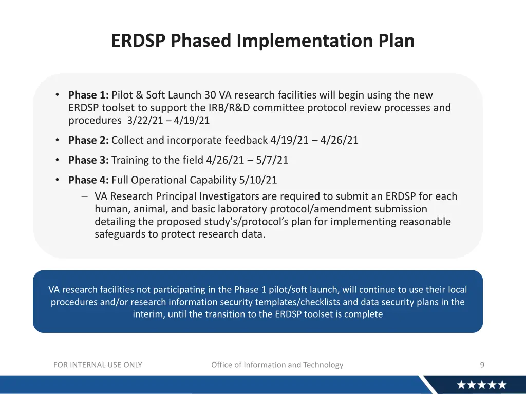 erdsp phased implementation plan