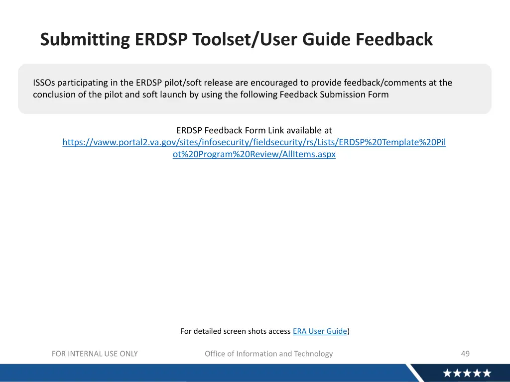 submitting erdsp toolset user guide feedback