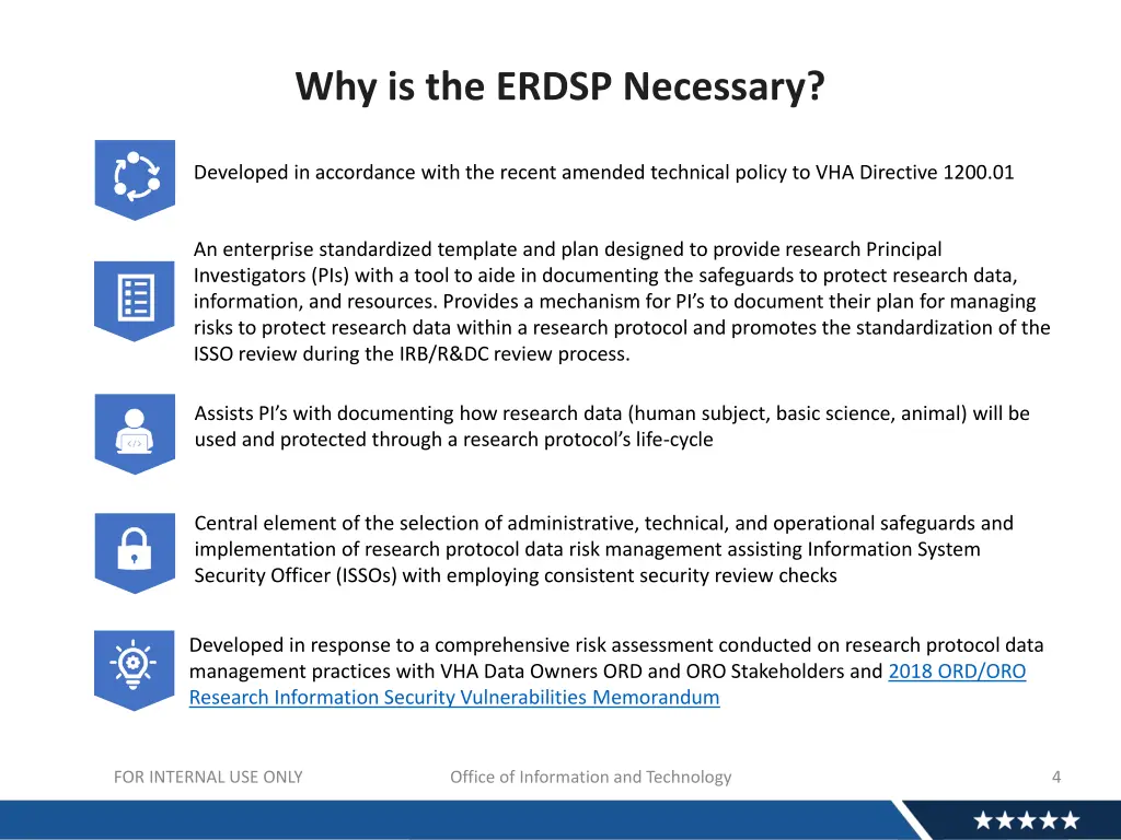 why is the erdsp necessary