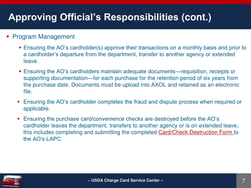 approving official s responsibilities cont