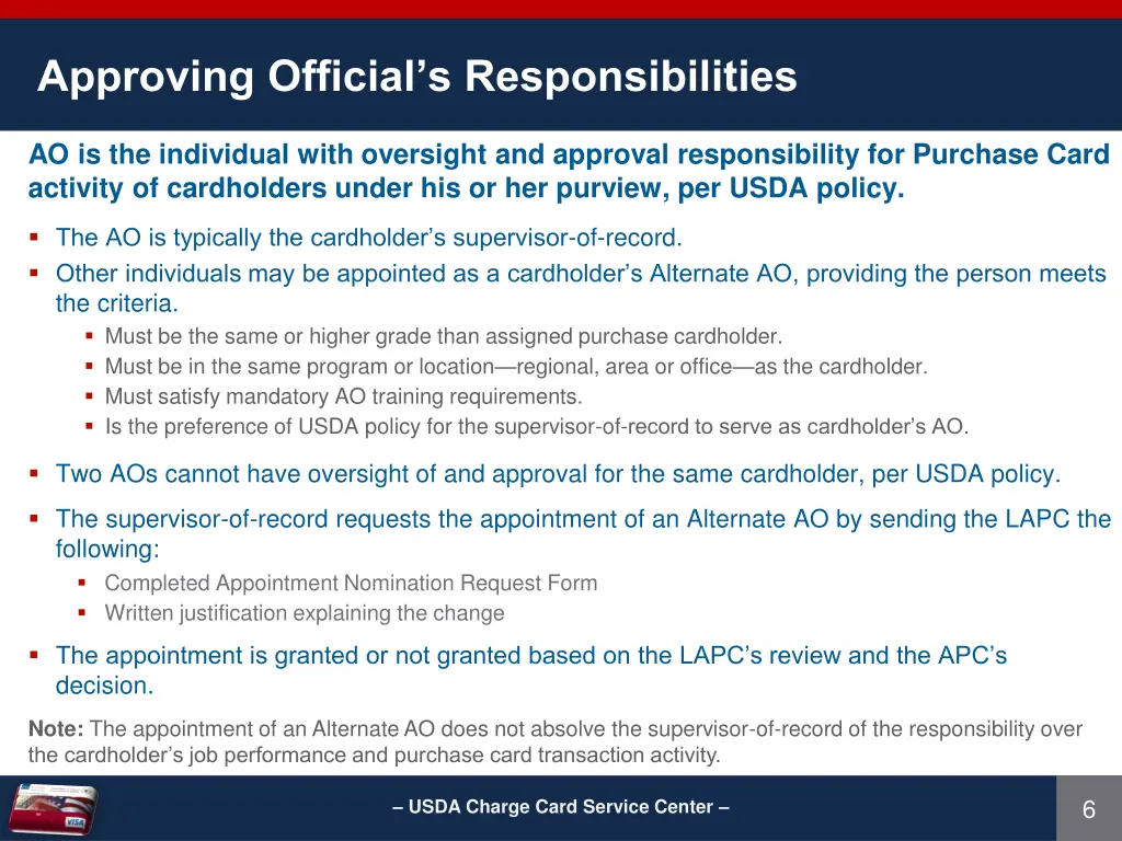 approving official s responsibilities