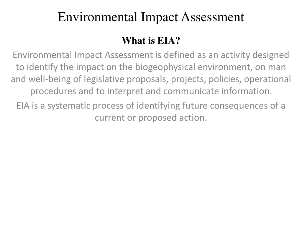 environmental impact assessment