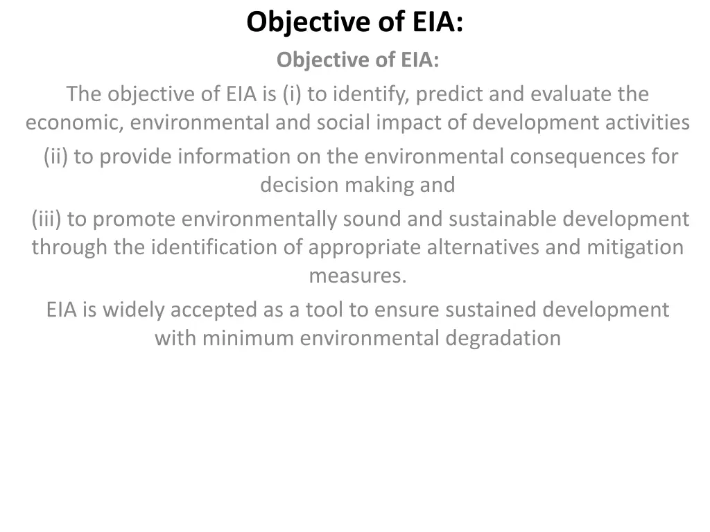 objective of eia objective of eia