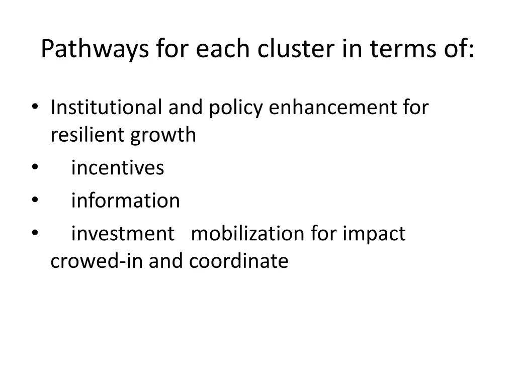 pathways for each cluster in terms of