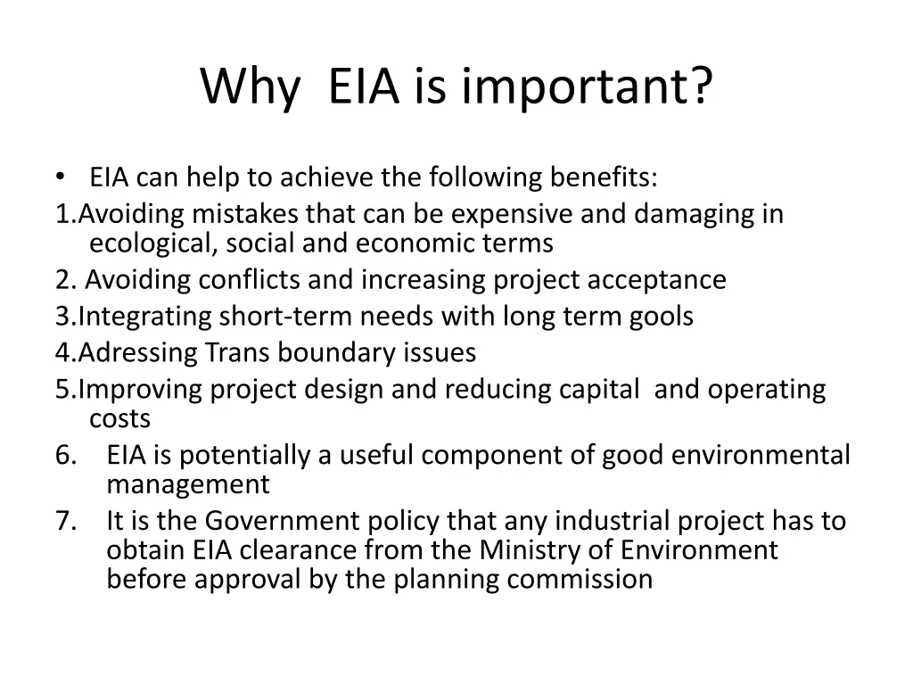 why eia is important