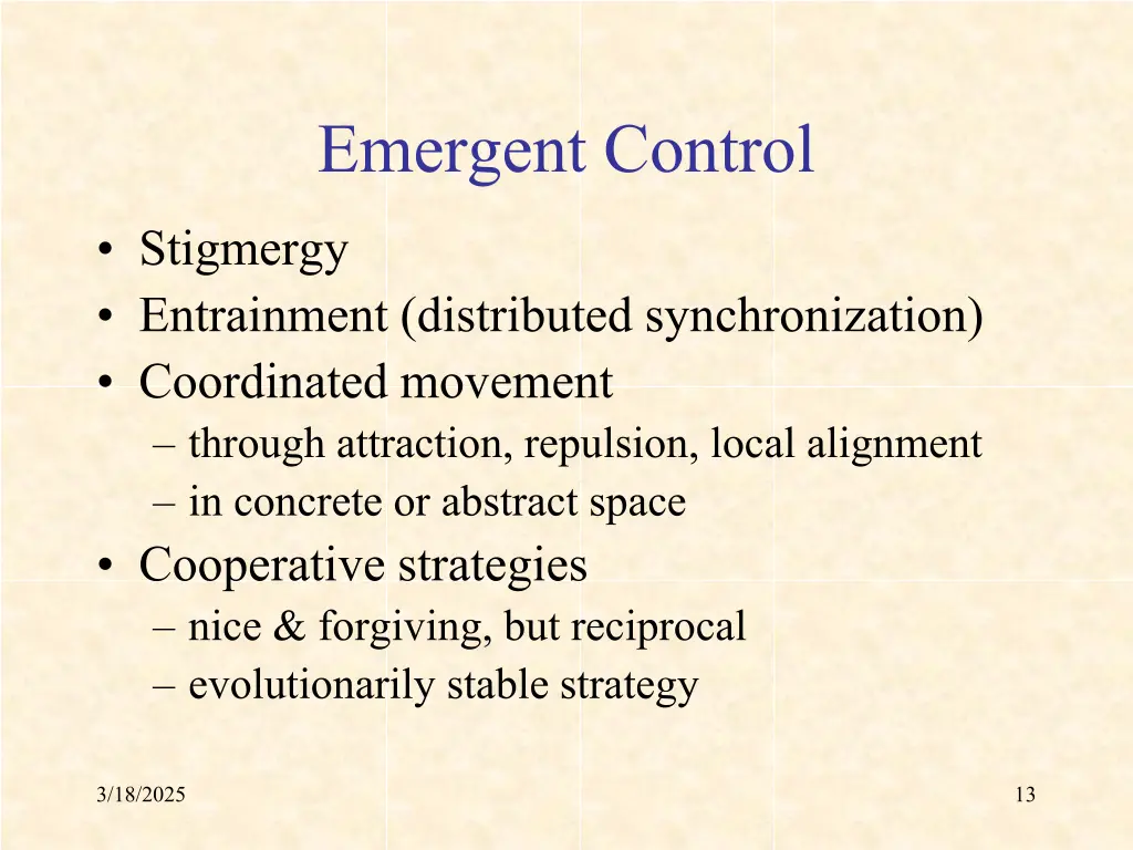emergent control