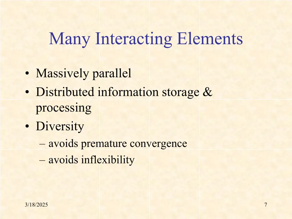 many interacting elements