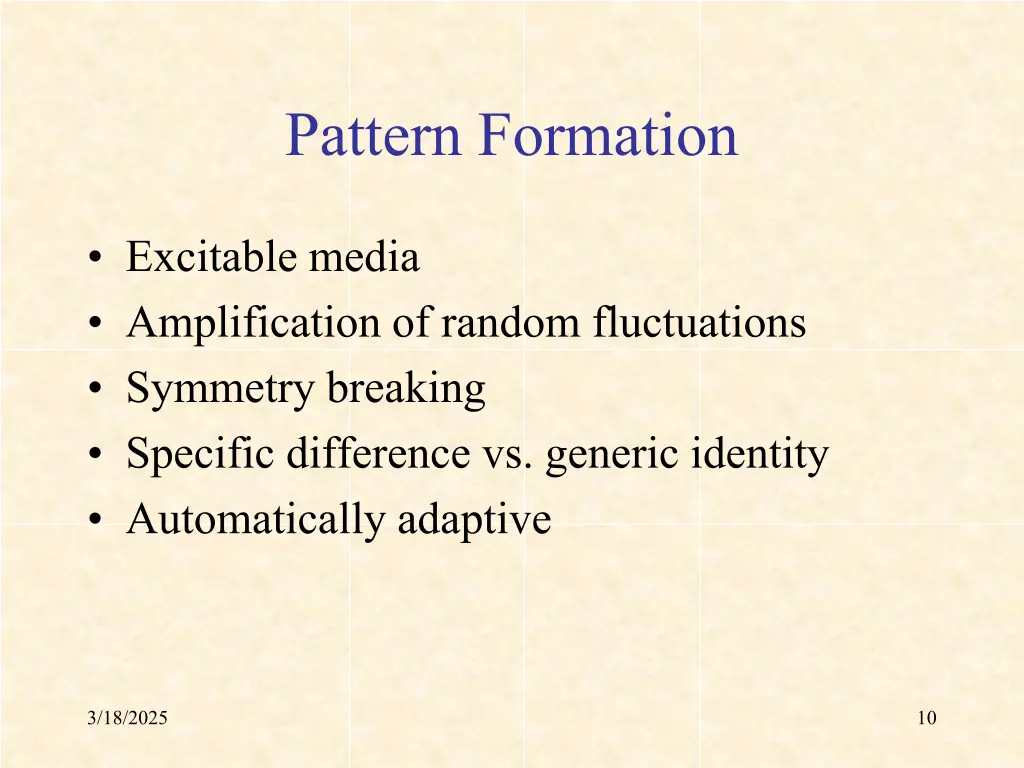 pattern formation