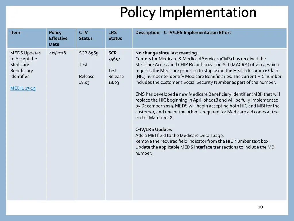 policy implementation 8