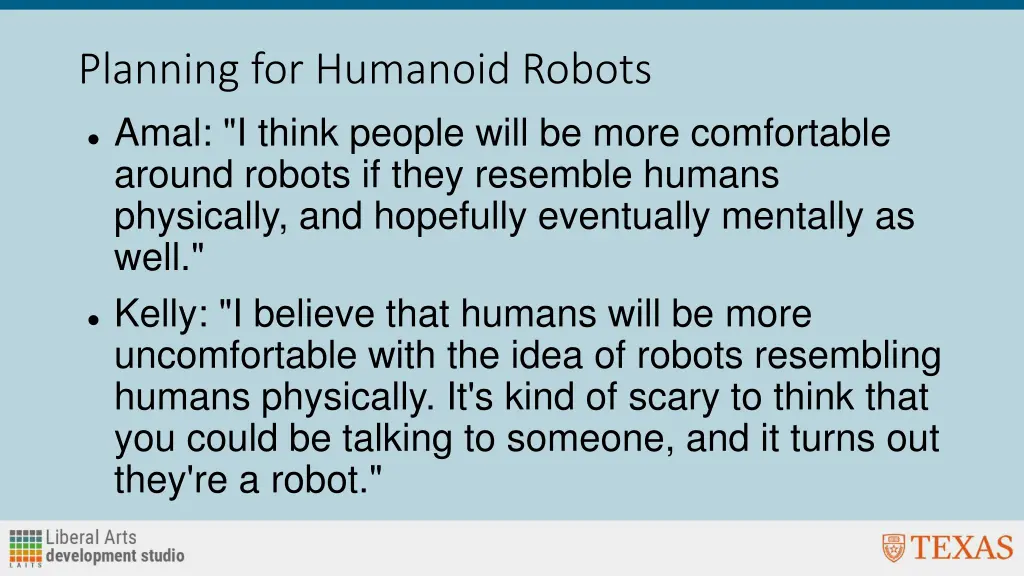 planning for humanoid robots