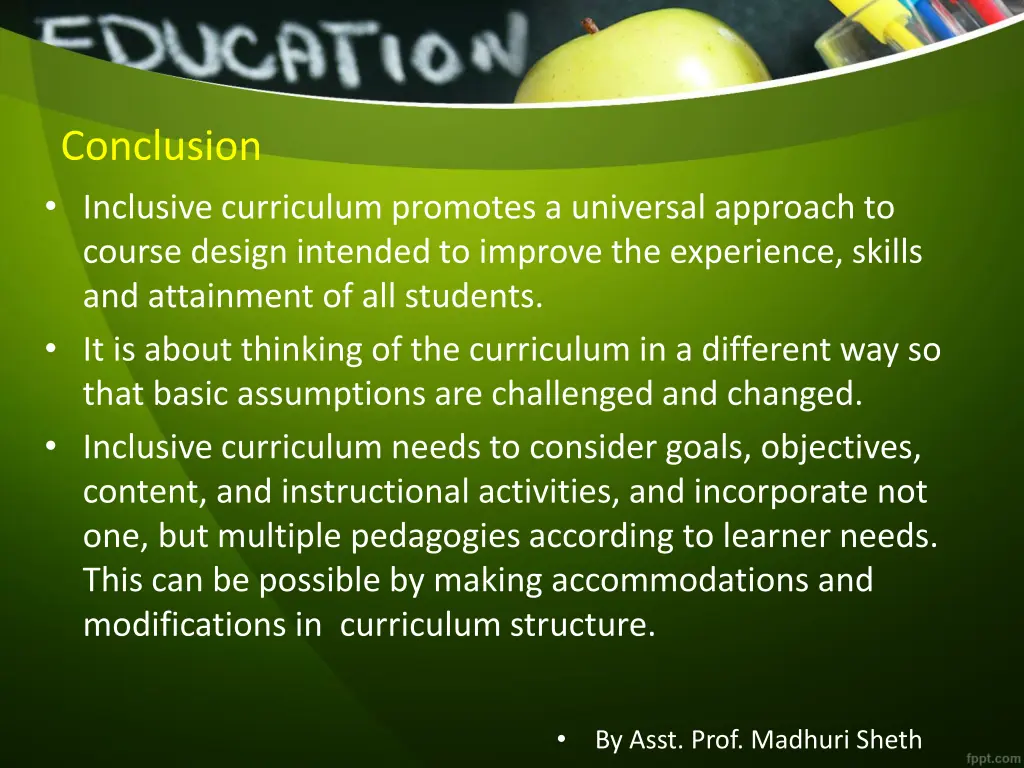 conclusion inclusive curriculum promotes