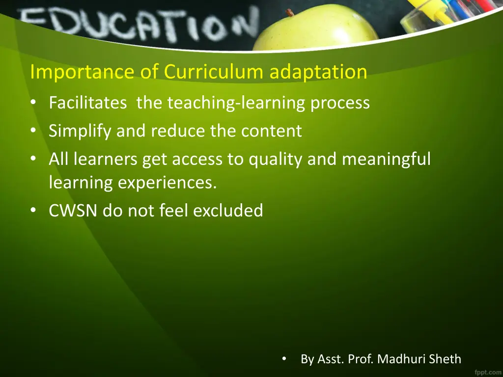 importance of curriculum adaptation facilitates