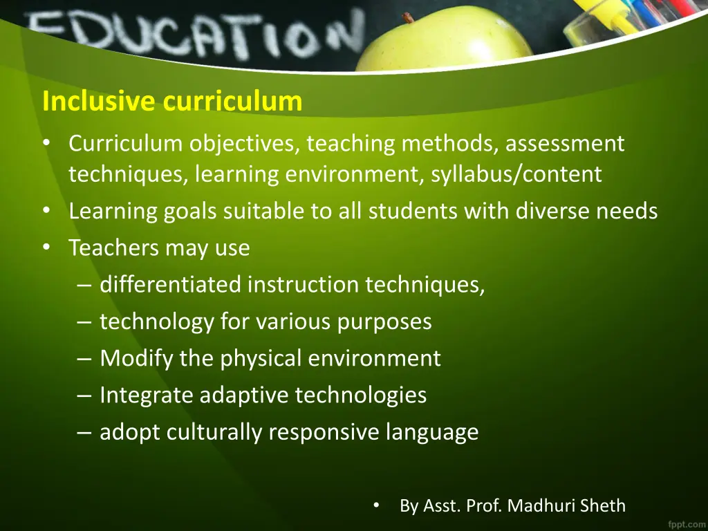 inclusive curriculum curriculum objectives